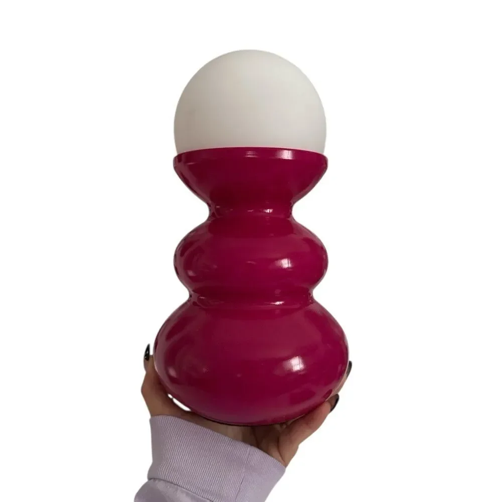 Mini Plastic Table Lamp with Glass Orb Pink NWOT